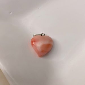 💲5 SALE💲Genuine Orange Agate Heart Pendant